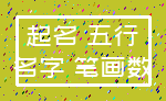 起名 五行_名字 笔画数