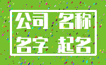 公司 名称_名字 起名